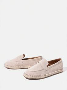 Styleloop Women's Mesh Casual Flat Shoes, Versatile Bohemian Style For Vacation - Apricot - View 3