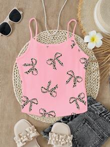SHEIN Áo ba lỗ bó sát tối giản thường ngày cho bé gái tuổi teen, Áo sơ mi mùa hè - trắng - Xem 1