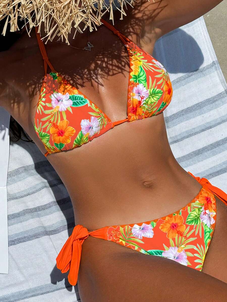Swim Vcay 女士热带印花海滩度假泳装套装夏季 - 彩色 - 查看 1