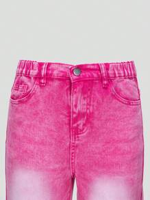 SHEIN Tween Girl 轻度洗水时尚休闲牛仔裤