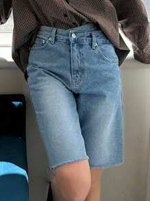 DAZY Short en jean ample et asymétrique pour femmes