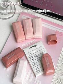 SHEIN 6pcs/Set Pink Correction Tape,Correction Tape Set With Ins Style, Colorful, Japanese, Small Size, High Capacity, Cute, Mini, Silent, Mori Style, Back To School.