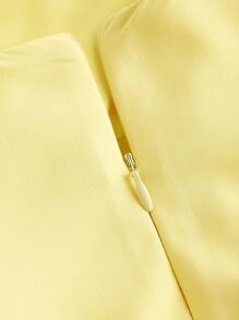 SHEIN MOD 女士白色露背蝴蝶结长裙，春季白色连衣裙，毕业礼服 - 黃色 - 查看 3