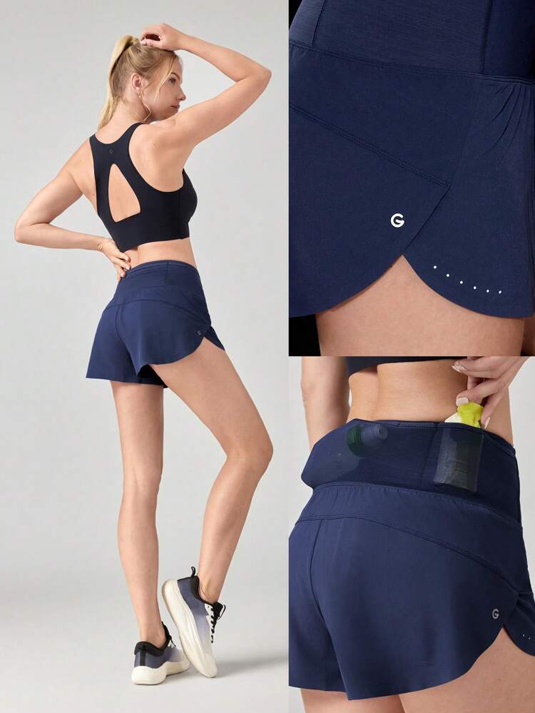 2.5'' VitalSwift Pocket Max Quick-Dry Ultralight Kangaroo Multi-Pocket High-Rise Waist Adjustable Drawstring Waist Running Shorts With Built-In Anti-Odor Underwear Workout Running Training