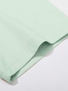 Manfinity LEGND Camiseta de manga corta informal para hombres con estampado de cruz y lema, para el verano - verde menta - Ver 4