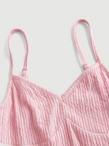 SHEIN MOD 1 chiếc váy xếp nếp nhiều tầng màu hồng dây mảnh, váy năm mới cho nữ, váy thanh lịch cho nữ, váy hóa trang tiên nữ, váy nhẹ cho nữ, váy dạ hội, trang phục lễ hội cho nữ - Hồng - Xem 3