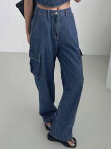 DAZY Jeans casual da donna in denim, semplici e alla moda, adatti per l'estate