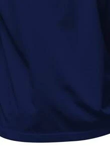 Manfinity Homme Plus Size Men's Casual Contrast Color Block Short Sleeve Polo Shirt - Blue and White - View 5