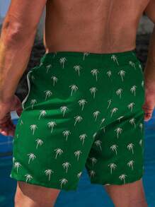 Manfinity VDAYZ Men's Random Printed Simple Daily Beach Shorts Milk Silk Lining - Multicolor - View 2