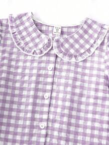 2pcs/Set Tween Girls Casual Plaid Ruffle Trim Long Sleeve Top And Pants Homewear Set Little Girls Clothes Sets Girl Clothes Sets Clothes For Girls Young Girls Sets Young Girls Sets Girl Clothes Set For 8 Yesrs Old Cute Sets For Girls