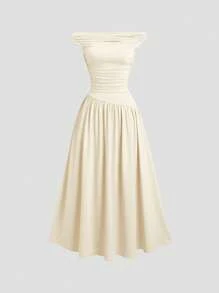 Sweetra Women's Blue Sleeveless V-Neck Pleated Long Dress, Elegant Office/Casual Wear, Spring/Summer