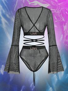 AltCore 2pcs/Set Sexy Mesh Women's Lingerie Set