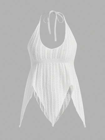 Canotta in maglia a collo alto tinta unita