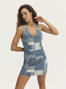 Nöista Denim Dress Summer Festival Cowgirl - Medium Wash - View 1