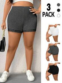 SHEIN LUNE Mallas de unicolor minimalistas de talla grande, adecuadas para el verano