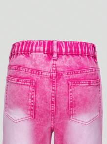 SHEIN Tween Girl 轻度洗水时尚休闲牛仔裤