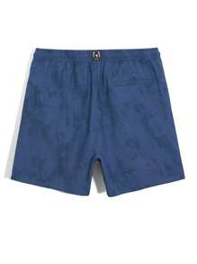Manfinity KASUA Men's Drawstring Waist Casual Beach Shorts - Blue - View 2