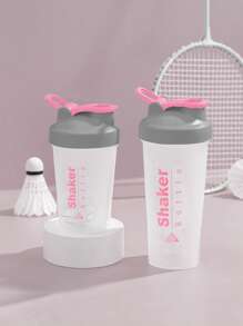 1 pieza Botella mezcladora deportiva para proteínas con agitadores, botella deportiva, botella de agua para exteriores