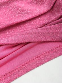 SHEIN Unity Women's 2pcs Sexy Spaghetti Strap Glitter Mini Dress Set - Pink - View 5