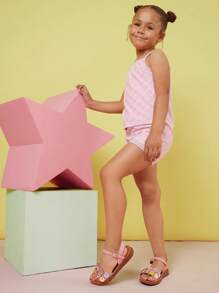 Mini mi Girl's Multicolor Floral Round Toe Playful PU Pink Sandals - Cute, & Comfortable