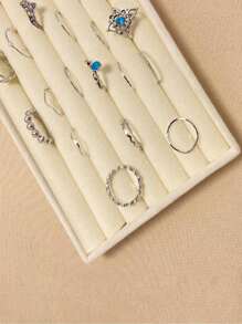 1 件纯色 MDF 珠宝托盘，简约戒指展示托盘，情人节礼物