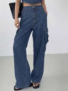 DAZY Jeans casual da donna in denim, semplici e alla moda, adatti per l'estate