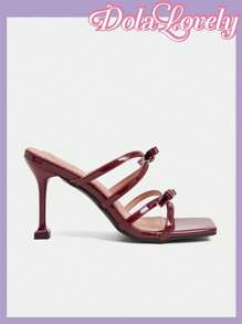 Dola Lovely 女士尖头高跟时尚浅口鞋 - 酒紅色 - 查看 7