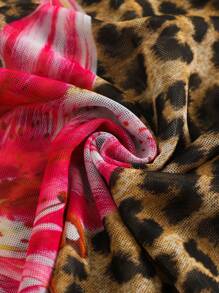 Swim Vcay 2 pezzi set di coprispalle e gonna a stampa leopardo e farfalla con coulisse, disegno assortito