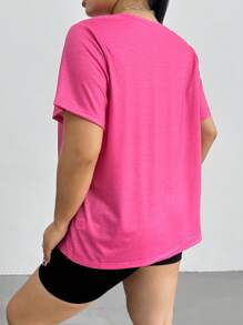 Flirla 大码女式扎染图案圆领短袖休闲宽松 T 恤图案 T 恤女式上衣