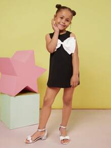 Mini mi Girl's Rhinestone Bow Ankle Strap Round Toe Block Heel Elegant Pearl White Sandals - Chic, Stylish & Comfortable - White - View 5