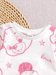 SHEIN Playful Pals Newborn Baby Boy Cute Animal Print Outfit Set, Practical Everyday Wear And Ideal Gift For Newborns - Multicolor - View 4