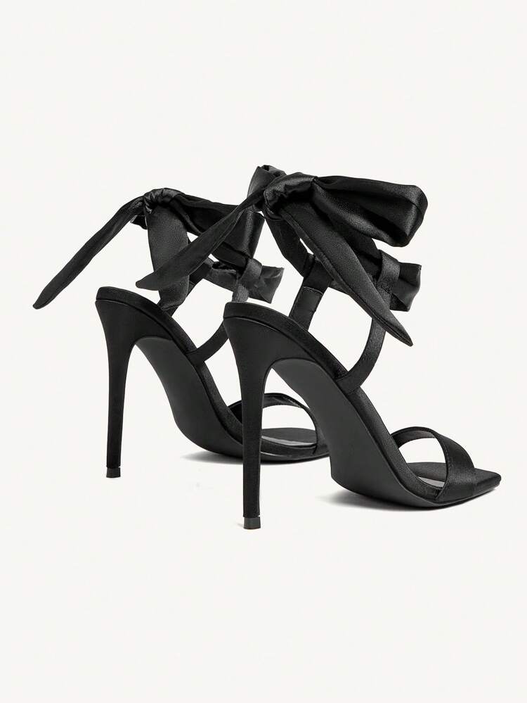 CUCCOO CHICEST Women's Simple Solid Color Ankle Strap Square Toe Low Heeled Elegant Sandals, Suitable For Vacation, Party, Gathering, Fashionable Outfit, Black