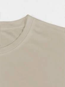 SHEIN LUNE But God Printed Plus Size Short Sleeve T-Shirt - Apricot - View 4