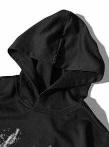 Manfinity EMRG 男士图案印花连帽衫和撞色字母印花运动裤两件套西装