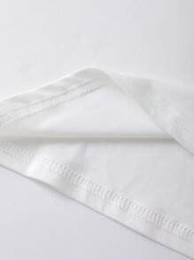 Chiquease 'Music Soothes My Soul' Headset Graphic Tees Letter Slogan T-Shirt, Round Neck Short Sleeved Women Tops - White - View 3