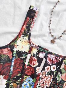 SHEIN VCAY Áo ba lỗ họa tiết hoa Jacquard viền bất đối xứng cỡ lớn cho nữ, áo corset đi biển, áo corset đi biển cho nữ, sinh nhật Y2k, mùa hè, kỳ nghỉ, lễ tốt nghiệp, lễ hội Rave dành cho phụ nữ Boho, đi chơi, sân bay cho phụ nữ miền Tây, ngày 4 tháng 7, phụ nữ châu Âu, mùa hè - Nhiều màu - Xem 3