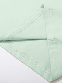 Manfinity Homme Men's Casual Minimalist Mountain Printed Short Sleeve T-Shirt, Summer - Mint Green - View 5