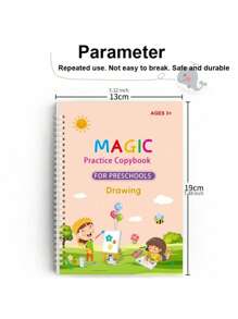 SHEIN Libri per esercizi di scrittura, quaderni di pratica di calligrafia inglese, magia, numeri, lettere, alfabeto, come regalo, cancelleria, imparare l'inglese, scrittura inglese, libro di numeri, pratica di calligrafia, imparare i numeri, libro dei numeri, libri da colorare con i numeri