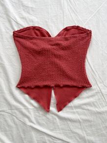 Soleia Summer Tops,Vacation Woman,Tube Top,Easter,Crop Tops Women,Concert Women,Western Wear Women,Rave Festival,Women's Lotus Root Textured Knit Twist Front Asymmetrical Hem Camisole, For Vacation - Dusty Pink - View 2