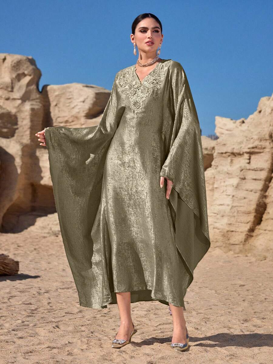 Al Najma 女士土耳其长袍和阿拉伯传统长裙，端庄 - 綠色 - 查看 1