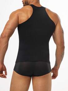 Men's Simple Solid Color Undershirt Shapewear Top - Multicolor - View 2