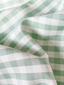 Sweetra Women's Spring/Summer Frill Plaid Loose Swing Dress - Green - View 7