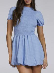 Athîral 女士褶饰泡泡袖迷你连衣裙