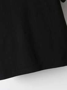 1 Bộ đồ trẻ em gái đơn giản, mặc dạo phố, đa năng, phù hợp cho các môn thể thao ngoài trời và mặc hàng ngày, phù hợp cho mùa thu/hè - màu đen - Xem 4