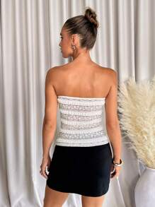 SHEIN Clasi Women's Lace Trim Fitted Decorative Button Jacquard Camisole Top  Summer Tops - White - View 2