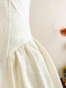 Vintamour Vestito elegante vintage da donna, con collo a capestro jacquard, fiocco, abbigliamento estivo per vacanze, abito estivo da donna, abito da sera bianco, abito di Pasqua per donna, abito bianco da donna, abbigliamento primaverile da donna, abiti primaverili da donna, vestiti estivi da donna, abiti da vacanza per donna, abito da ospite del matrimonio, abbigliamento da vacanza per donna, abiti estivi da donna, abiti da cerimonia da donna, abiti eleganti corsetto, abito di laurea, abiti per compleanni