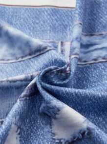 Nick 90s X SHEIN Set da 2 pezzi per bebè maschio: Maglietta a maniche corte con stampa a righe nere e lettere colorate, pantaloni salopette effetto jeans blu