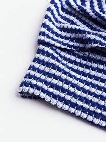 Breezaya Women Striped Lace-Up Backless Bustier Top - Royal Blue - View 4