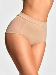 SHEIN Shape Prenda moldeadora de unicolor de talle alto sin costuras para mujer, panty