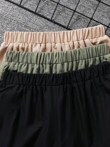 SHEIN Leap Crew 3pcs/Set Tween Boy's Cargo Shorts - Multicolor - View 6